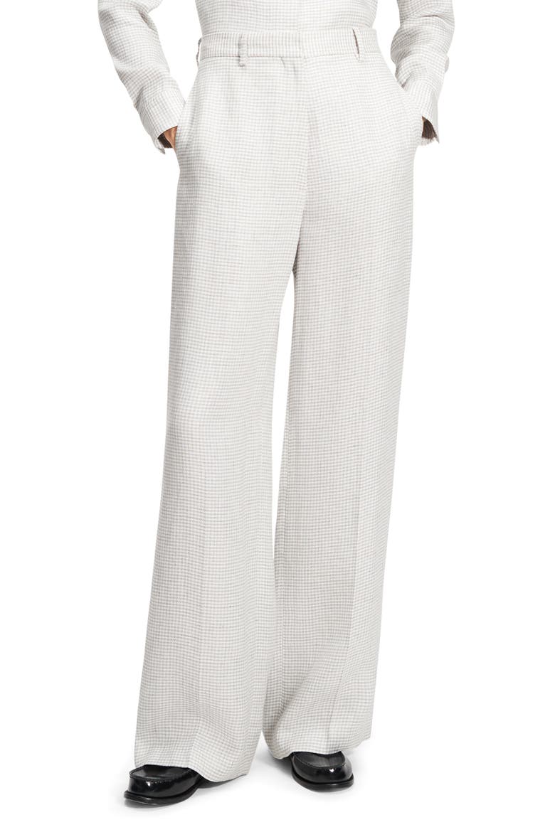 B.Mel Houndstooth Check Linen Blend Pants, Main, color, PLATINUM MULTI