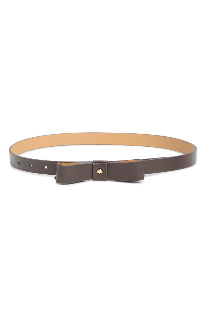 Kate Spade New York bow belt with spade, Main, color, Ganache / Polished Gold