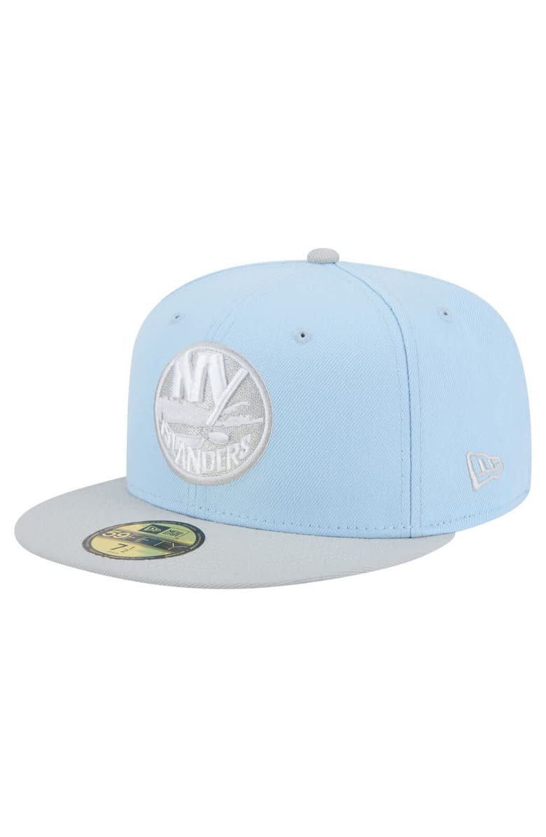 New Era Men's New Era  Light Blue/Gray New York Islanders Color Pack Two-Tone 59FIFTY Fitted Hat, Alternate, color, 