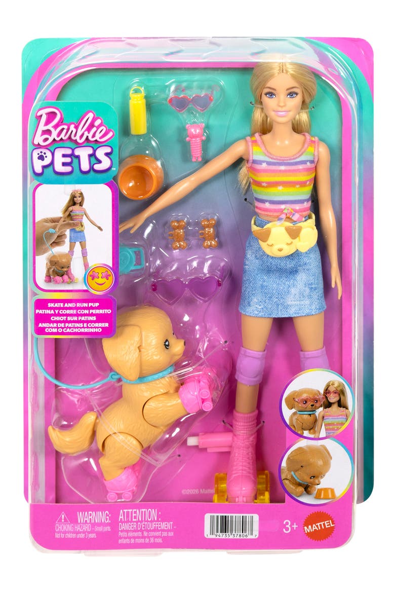 Kids' Barbie Roller Skating Feature Pet Doll, Alternate, color, BLONDE
