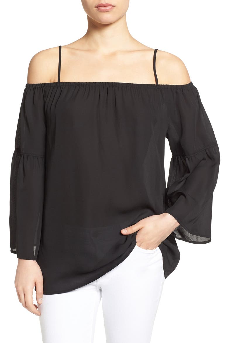 Off the Shoulder Blouse, Main, color, BLACK