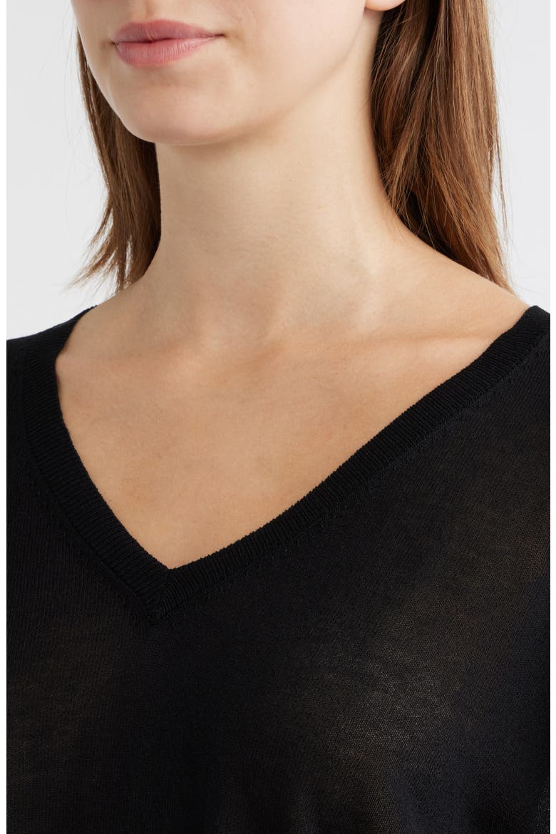 Granadella V-Neck Sweater, Alternate, color, BLACK