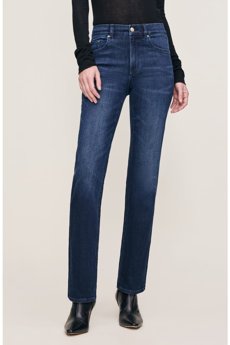 Patti High Waist Straight Leg Jeans, Main, color, BLUE CAVE