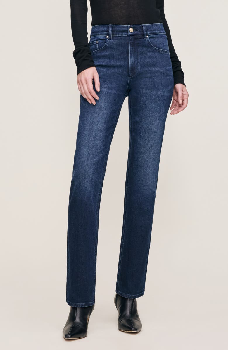 DL1961 Patti High Waist Straight Leg Jeans, Main, color, Blue Cave