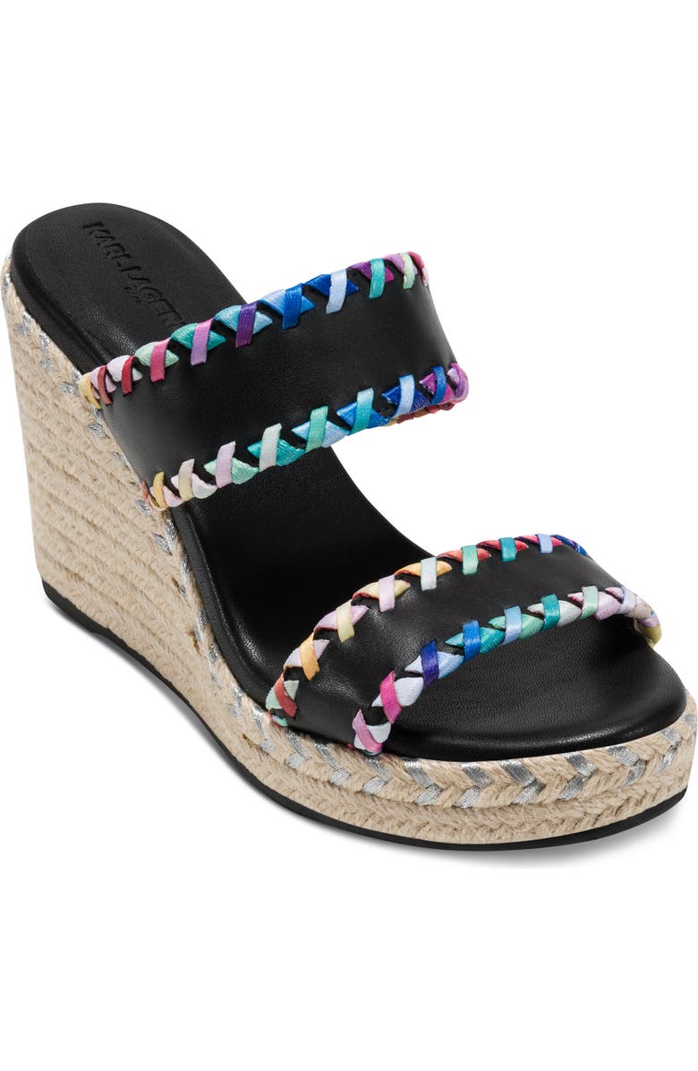 KARL LAGERFELD PARIS Charcel Wedge Sandal, Main, color, Black