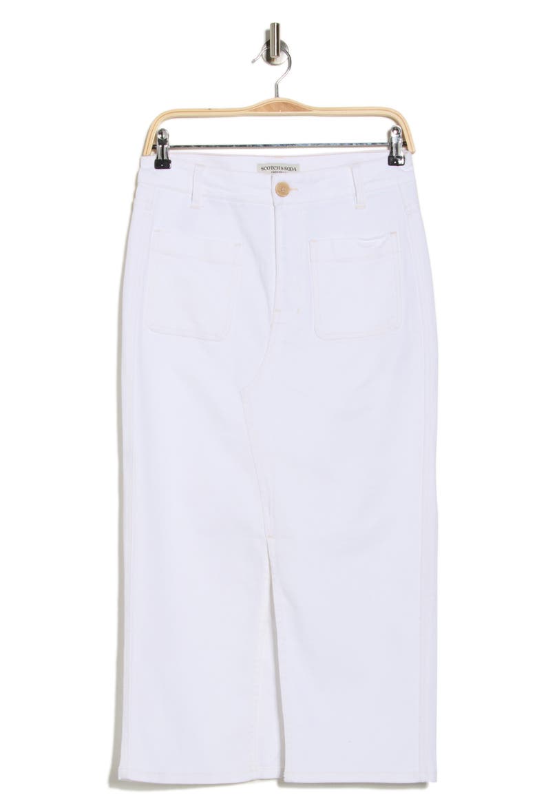 The Denim Pencil Skirt, Alternate, color, BLANC DE BLANC