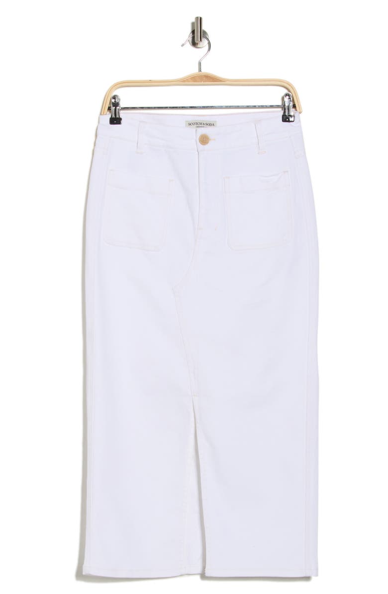 Scotch & Soda The Denim Pencil Skirt, Alternate, color, Blanc De Blanc