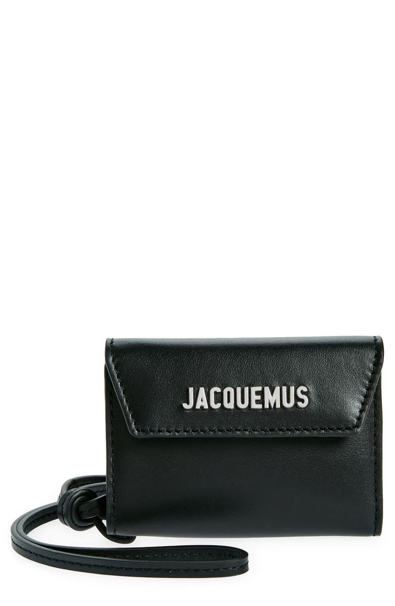 Jacquemus Le Porte Leather Envelope Wallet, Main, color, Black