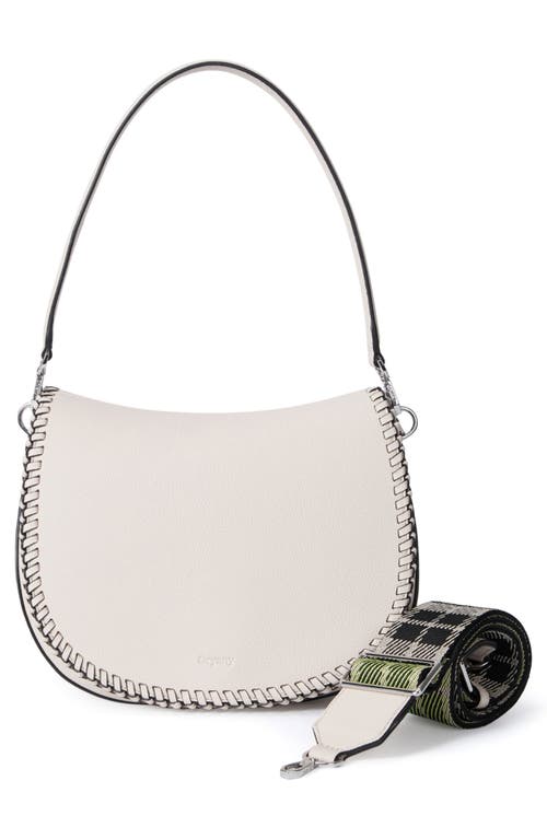 Oryany Bentley Leather Saddle Bag In White