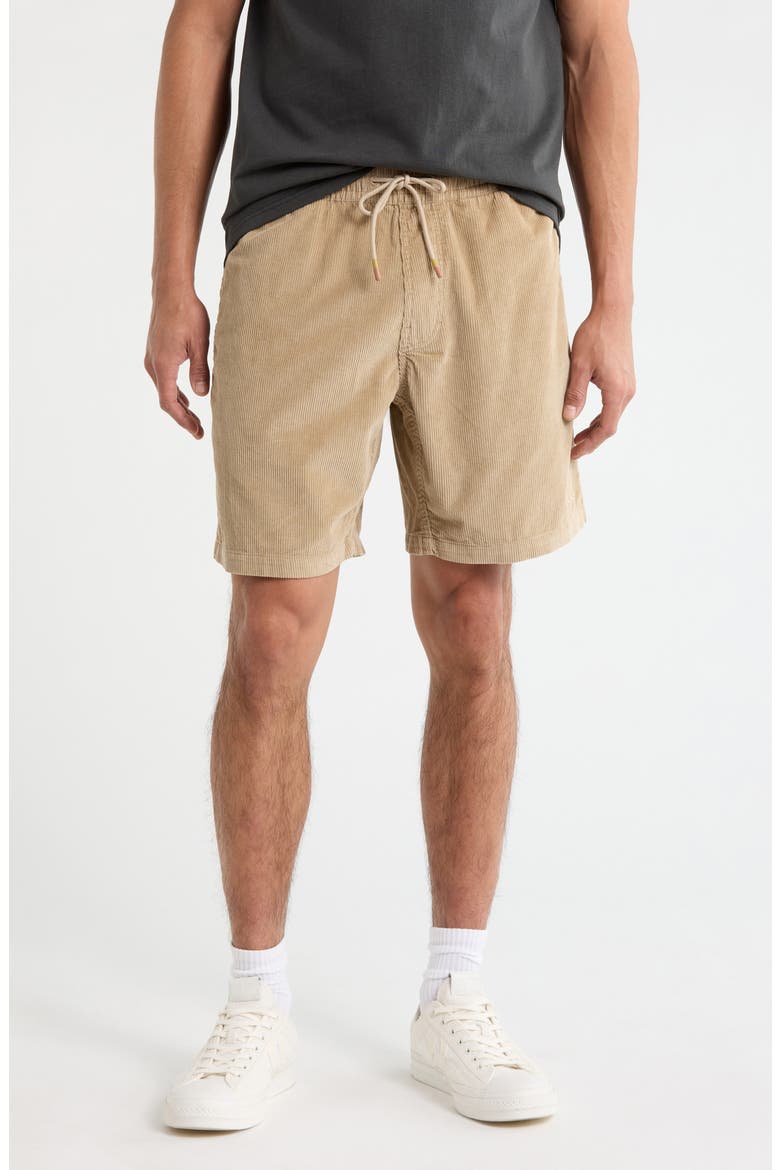 Yuma Cotton Corduroy Drawstring Shorts, Main, color, STONE
