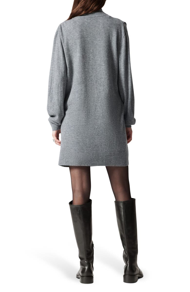 & Other Stories Bow Detail Merino Wool Sweater Dress, Alternate, color, Grey Medium Dusty