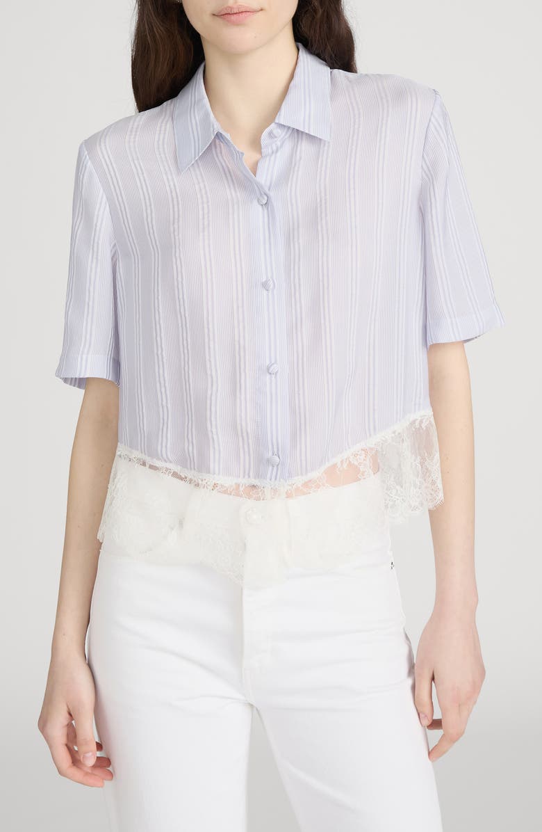 FRAME The Stripe Silk Shirt, Main, color, Chambray Multi