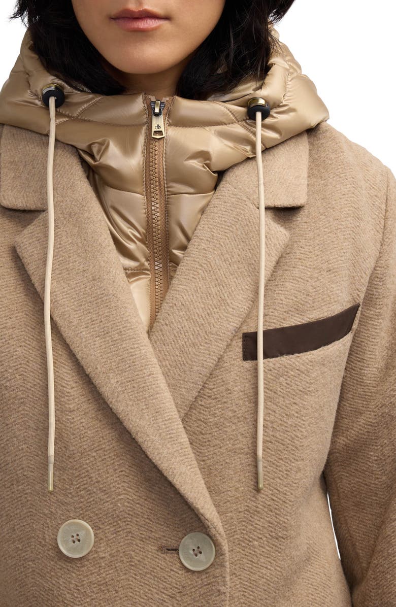 Scotch & Soda Nissa Water Repellent Peacoat with Removable Bib, Alternate, color, Mocha