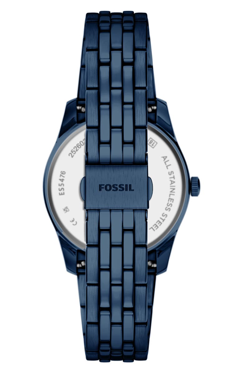 Fossil Scarlette Crystal Marker Navy Bracelet Watch, 34mm, Alternate, color, 