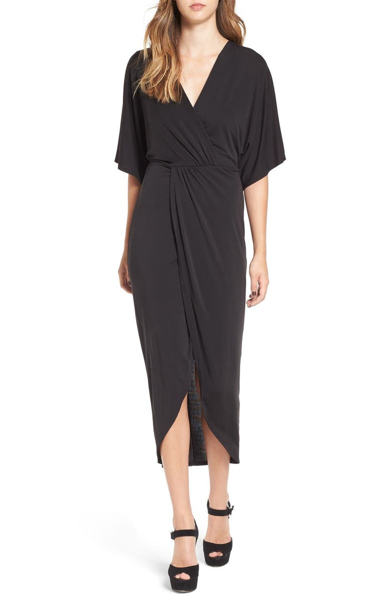 ASTR the Label ASTR Wrap Front Kimono Midi Dress, Main, color,