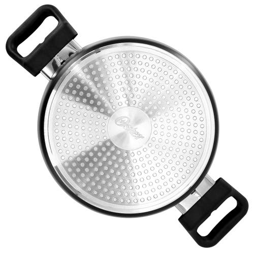 Oster Connelly 4 Quart Textured Nonstick Aluminum Dutch Oven With Lid In Black In Black