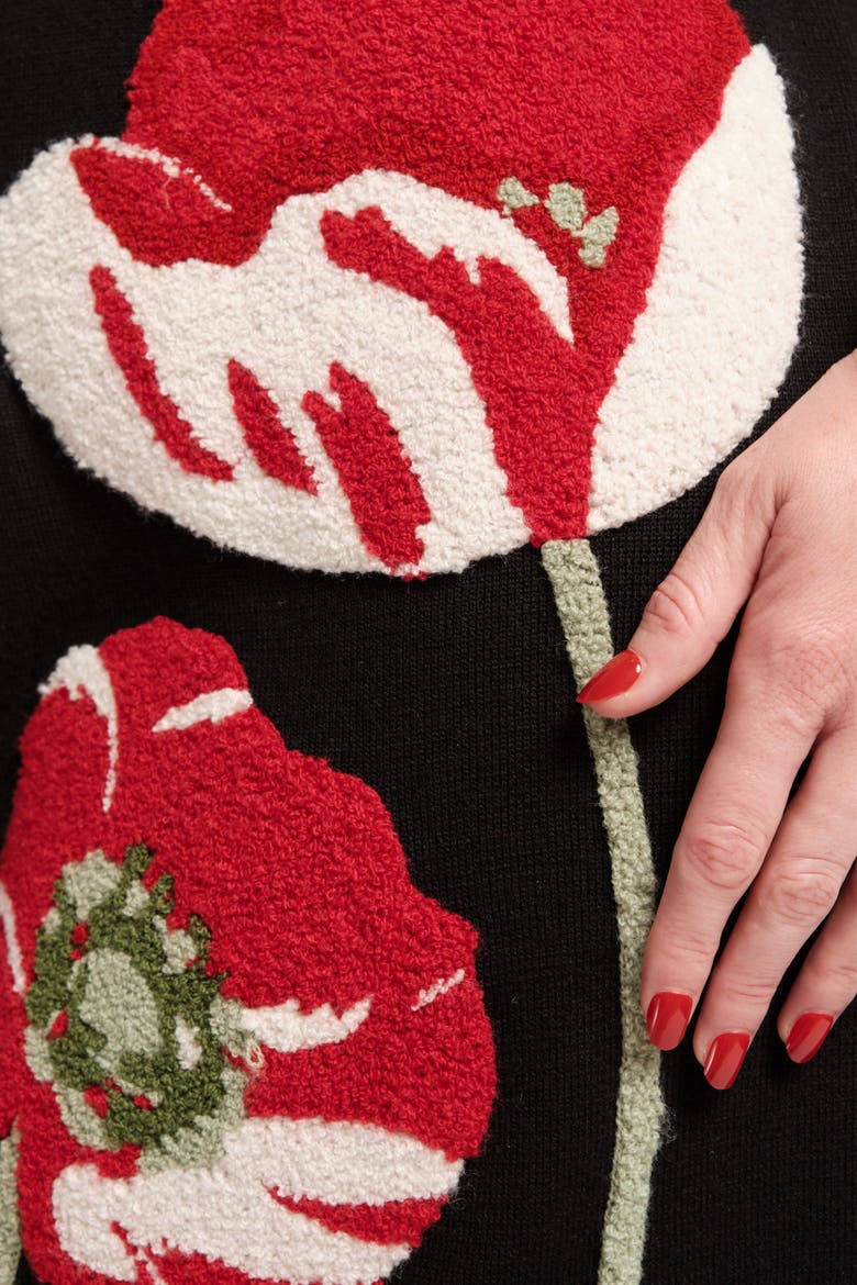 Annie Dress w/Embroidered Flowers
Paradise Poppy Wool Blend, Alternate, color, Black/Red/Multi