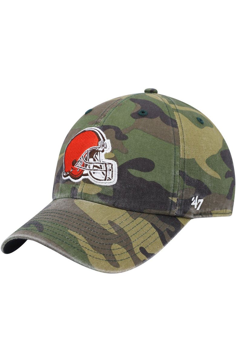 '47 Men's '47 Camo Cleveland Browns Woodland Logo Clean Up Adjustable Hat, Main, color, 