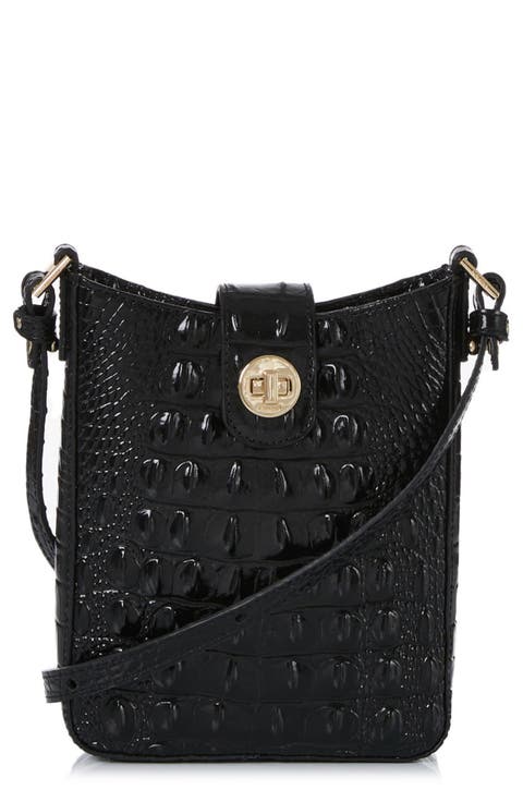 Marley Croc Embossed Leather Crossbody Bag