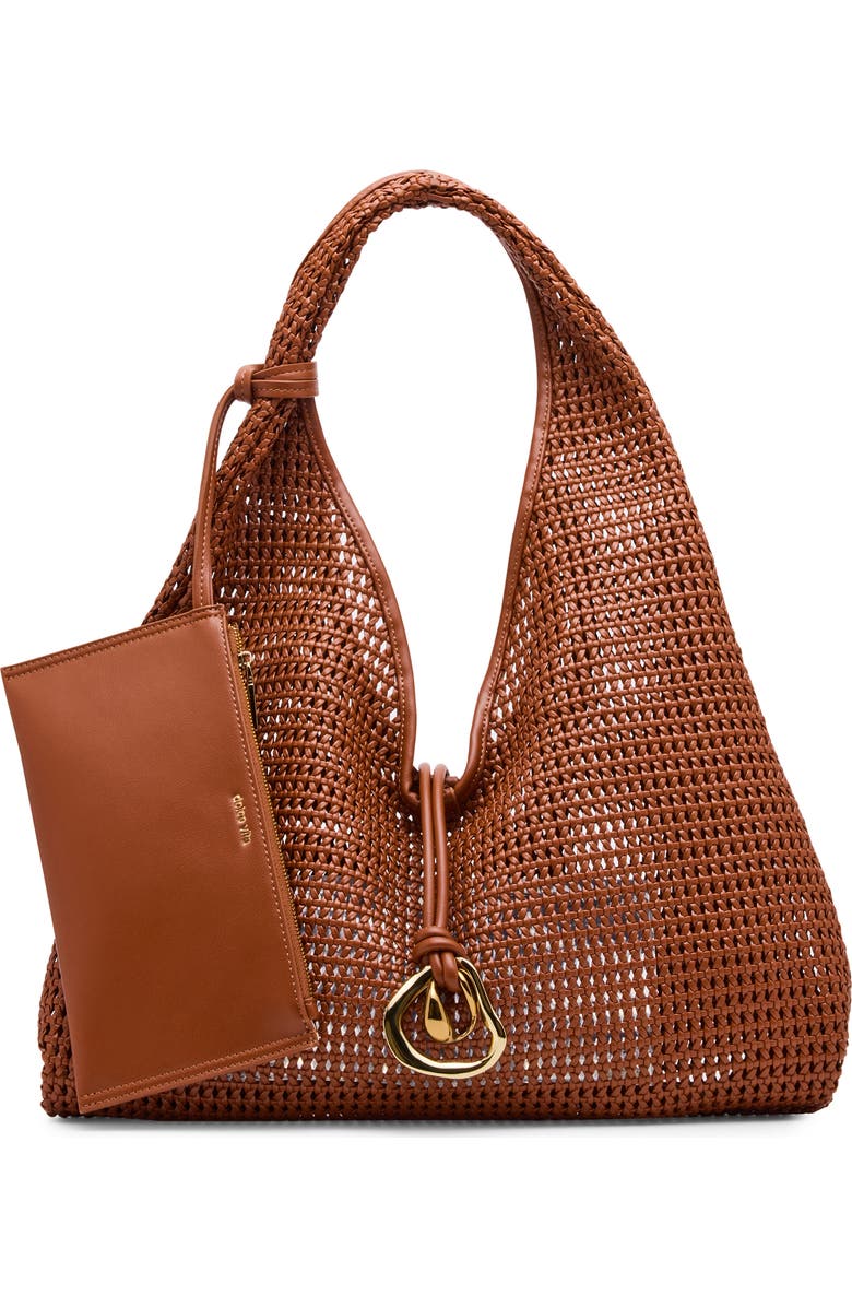 Dolce Vita Missie Woven Shoulder Bag, Main, color, Cognac