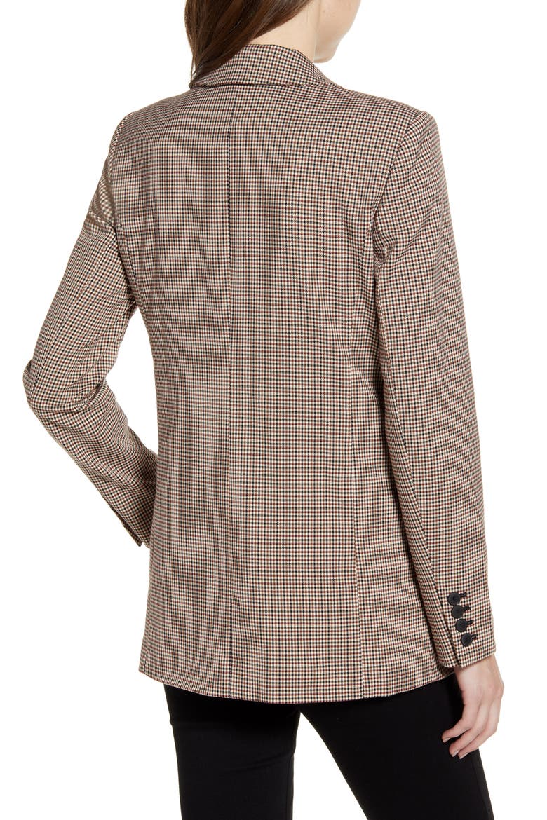 Double Breasted Plaid Blazer, Alternate, color, RED FIRE MINI PLAID