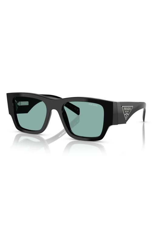 Prada 55mm Square Sunglasses In Black Green