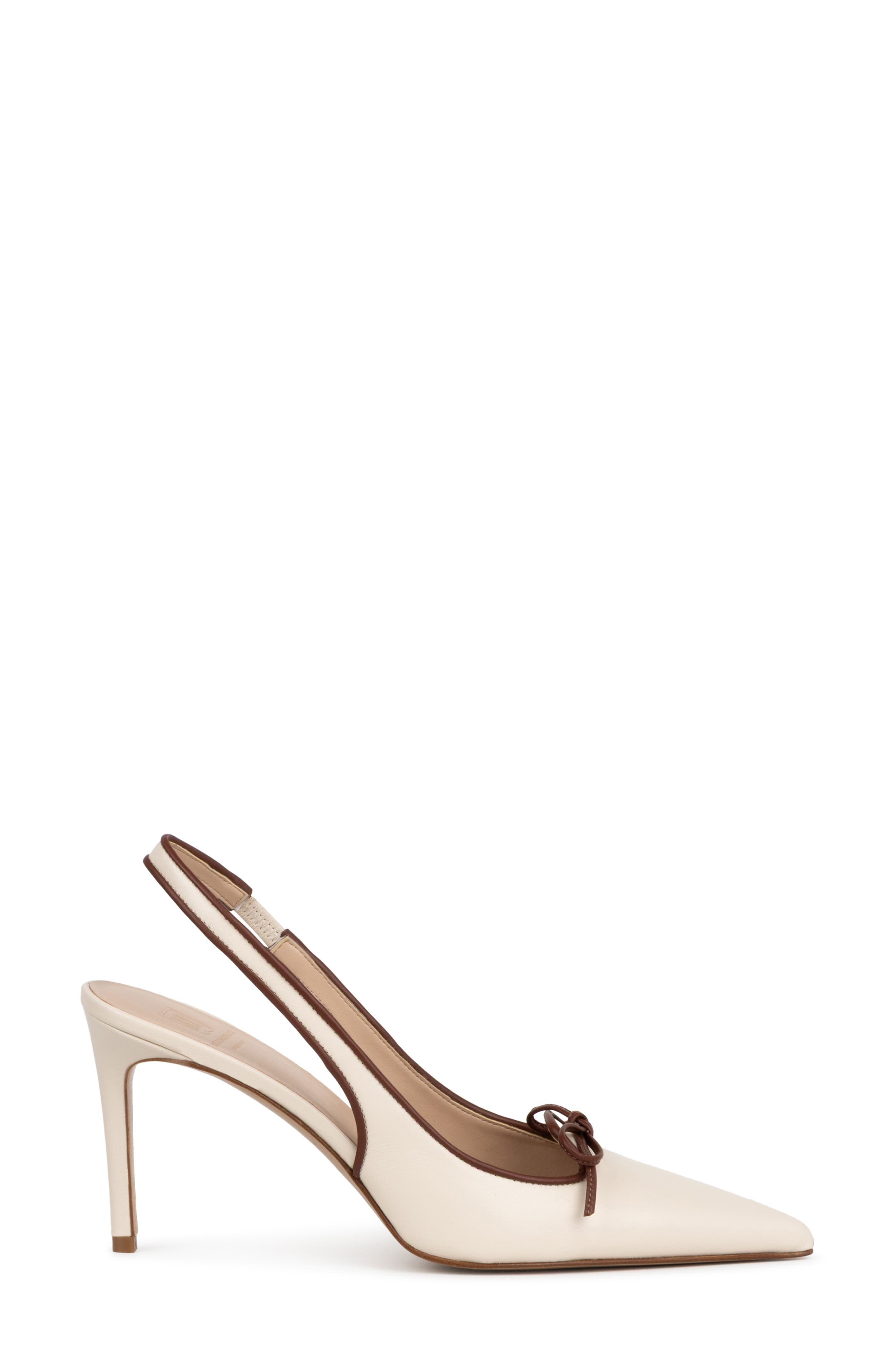 Pastel Leather Slingback Pump, Alternate, color, BONE/ CARAMEL NAPPA