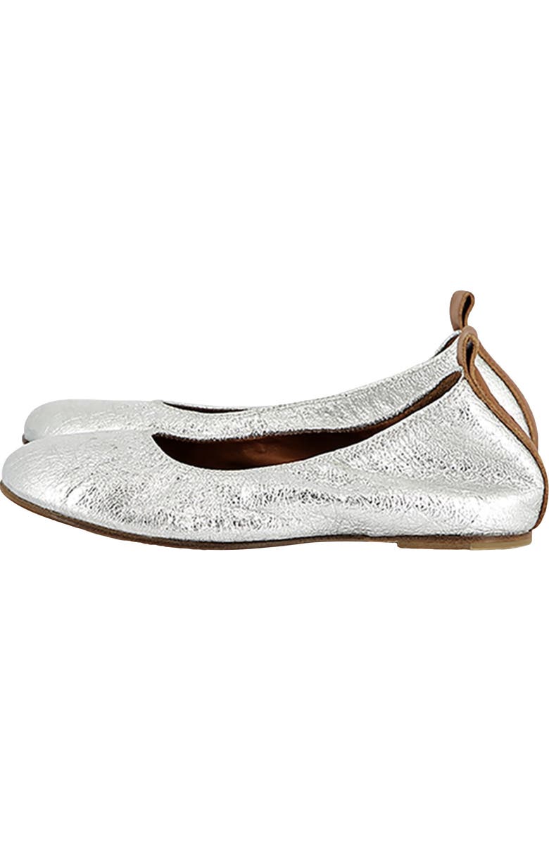 Lanvin Leather Ballet Pumps, Main, color, Silver