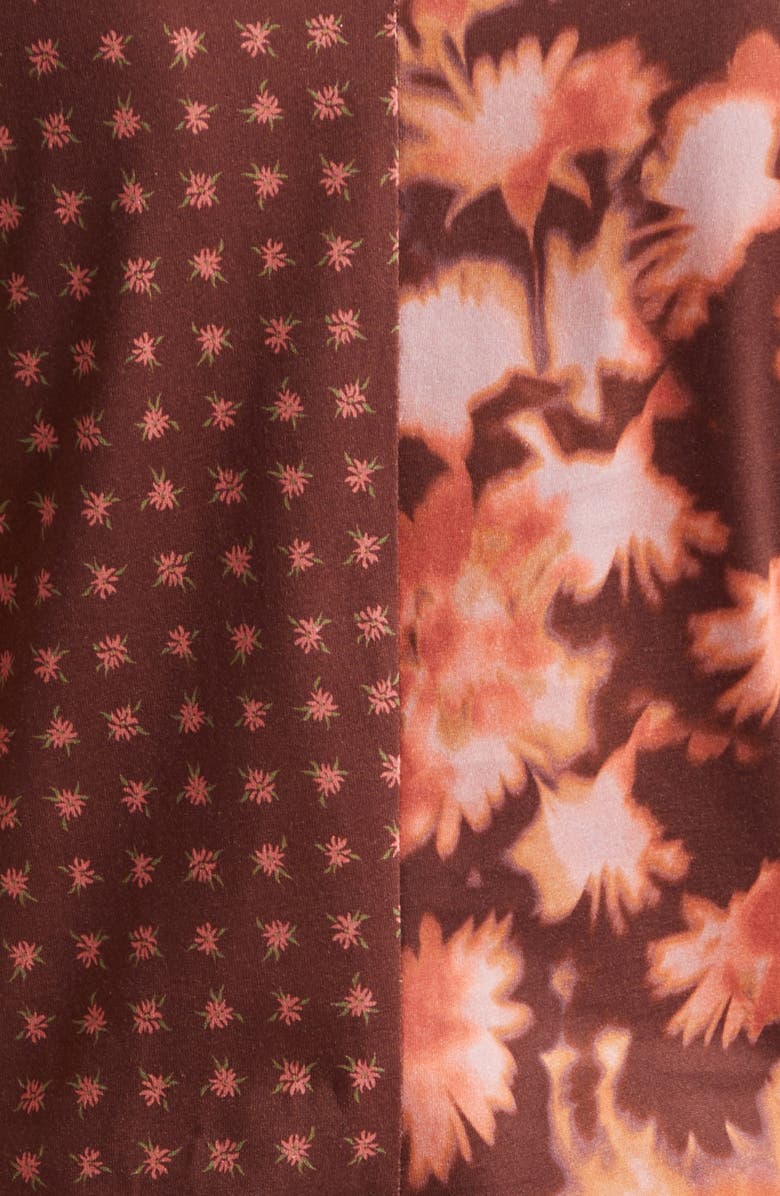 3.1 Phillip Lim Desert Flower Mixed Print Asymmetric Hem Cotton Dress, Alternate, color, Rust Multi