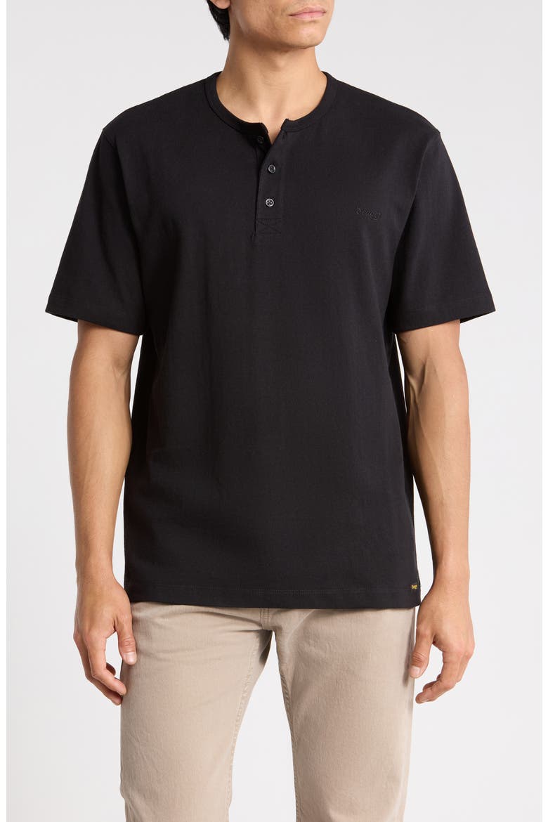 Cotton Henley, Main, color, BLACK