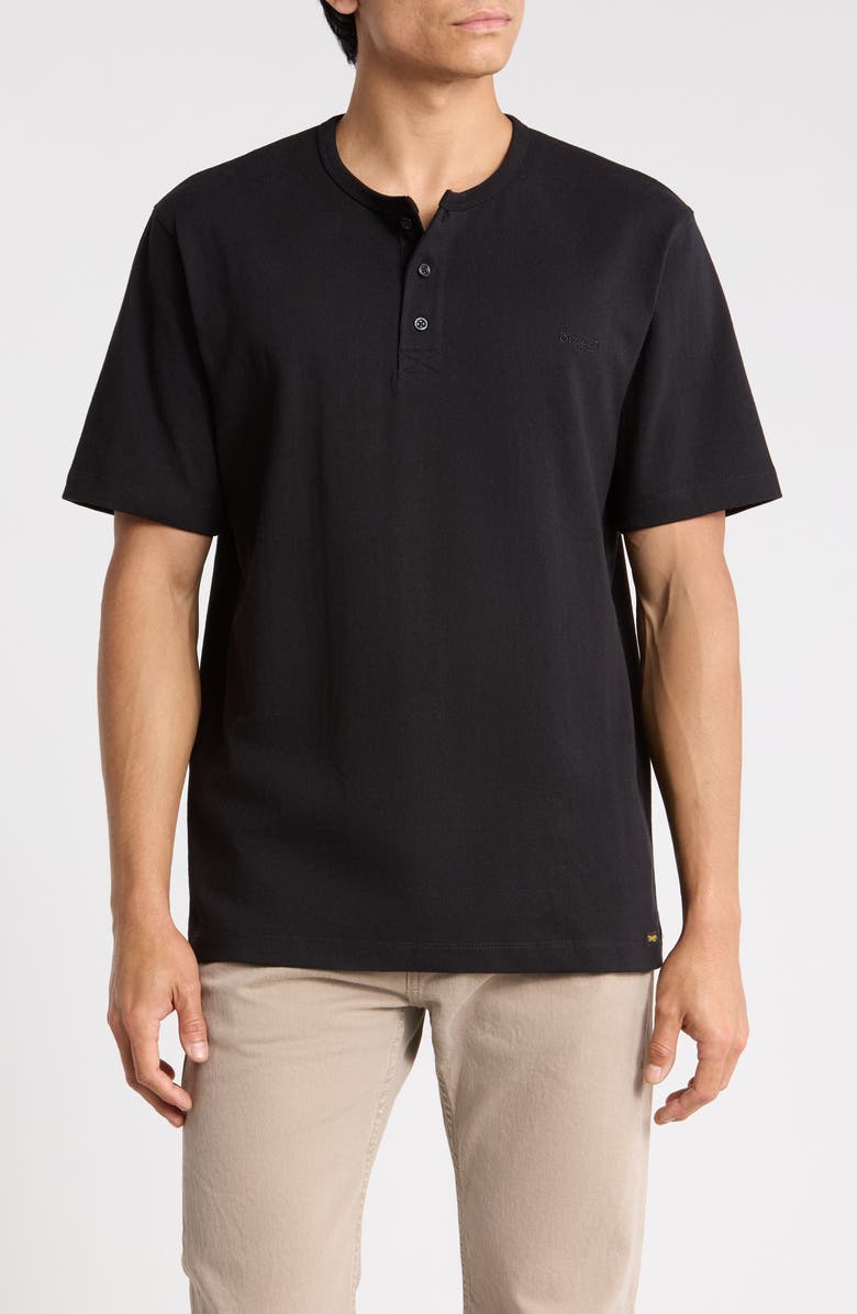 Seager Co Cotton Henley, Main, color, Black