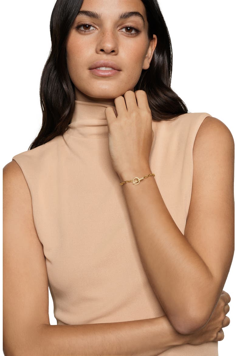 Madison® Pavé Toggle Chain Bracelet in 18K Yellow Gold with Diamonds, 3mm, Alternate, color, 18K GOLD