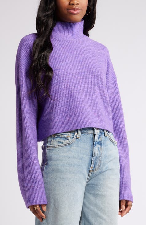 Calvin Klein Women's Purple Relaxed newest Fit Turtleneck Sweater Size Small