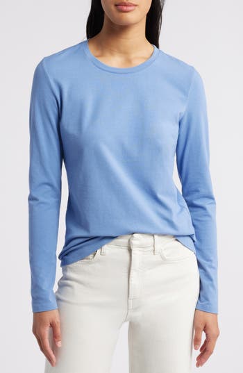 Caslon ® Crewneck Long Sleeve T-shirt In Blue Colony