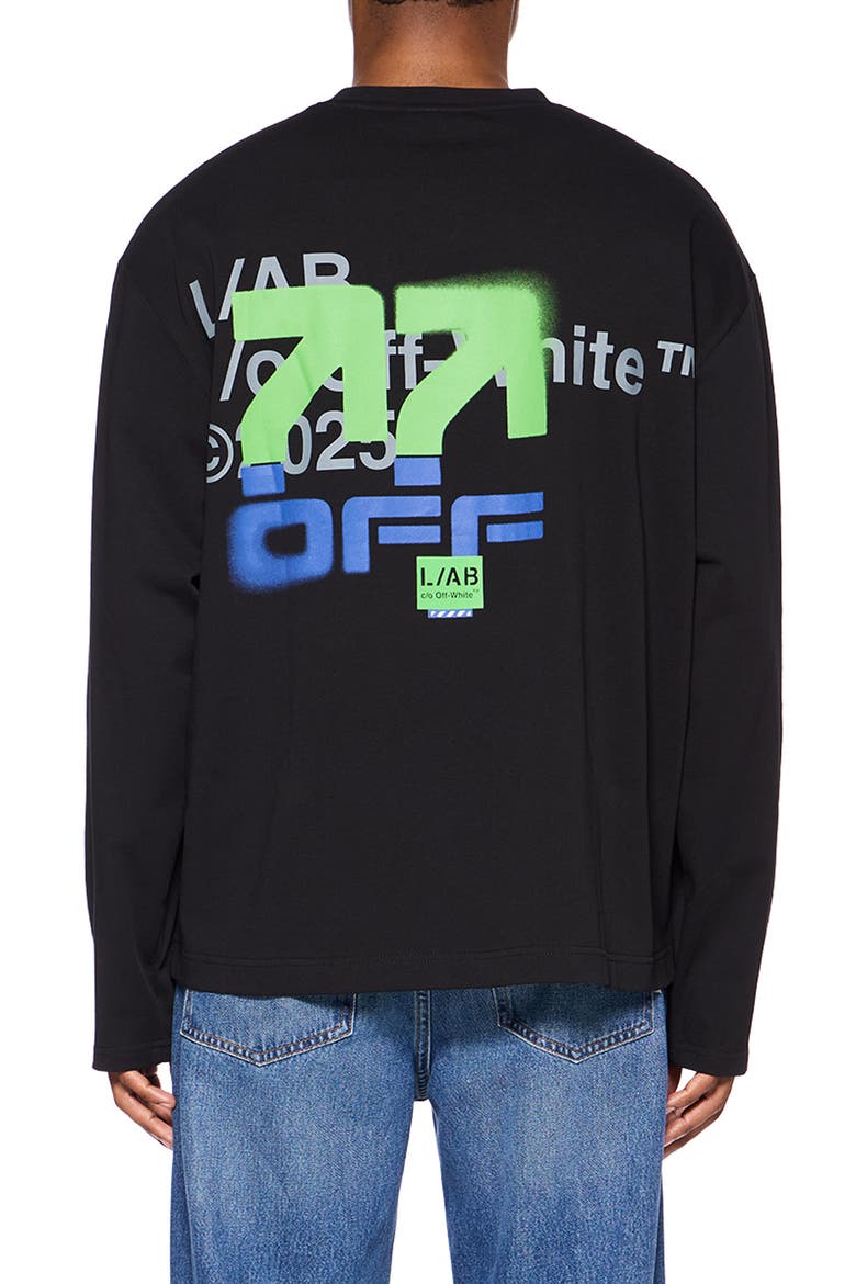 Off Active Long Sleeve Cotton Graphic T-Shirt, Alternate, color, BLACK