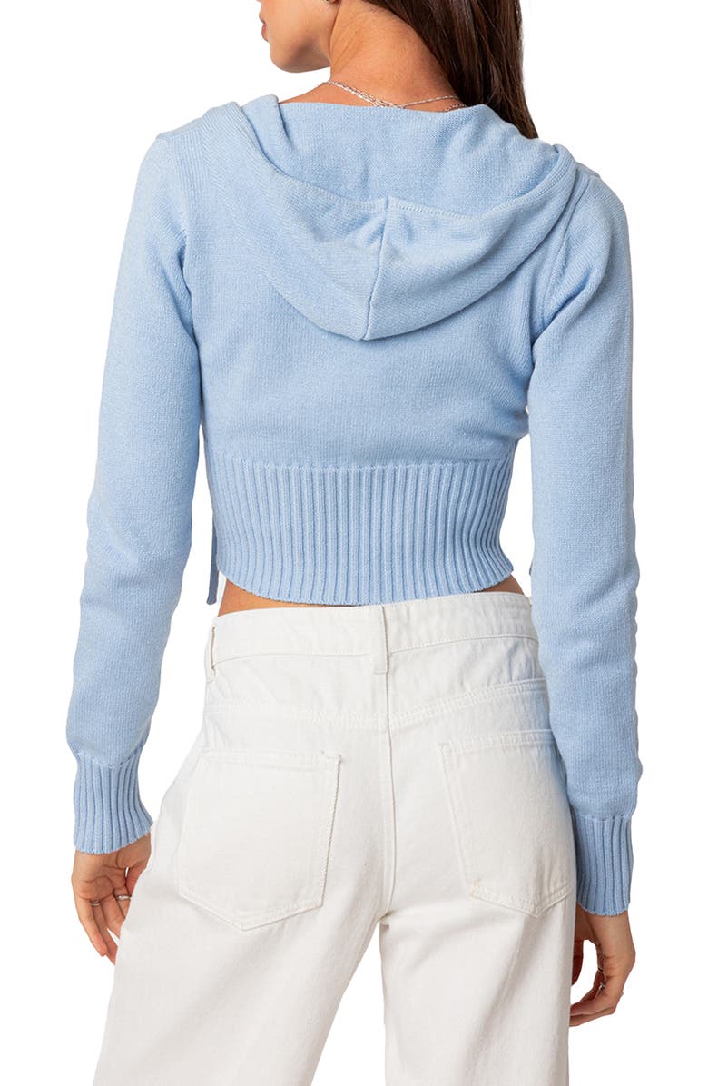 EDIKTED Desiree Hooded Crop Cardigan, Alternate, color, Light-Blue