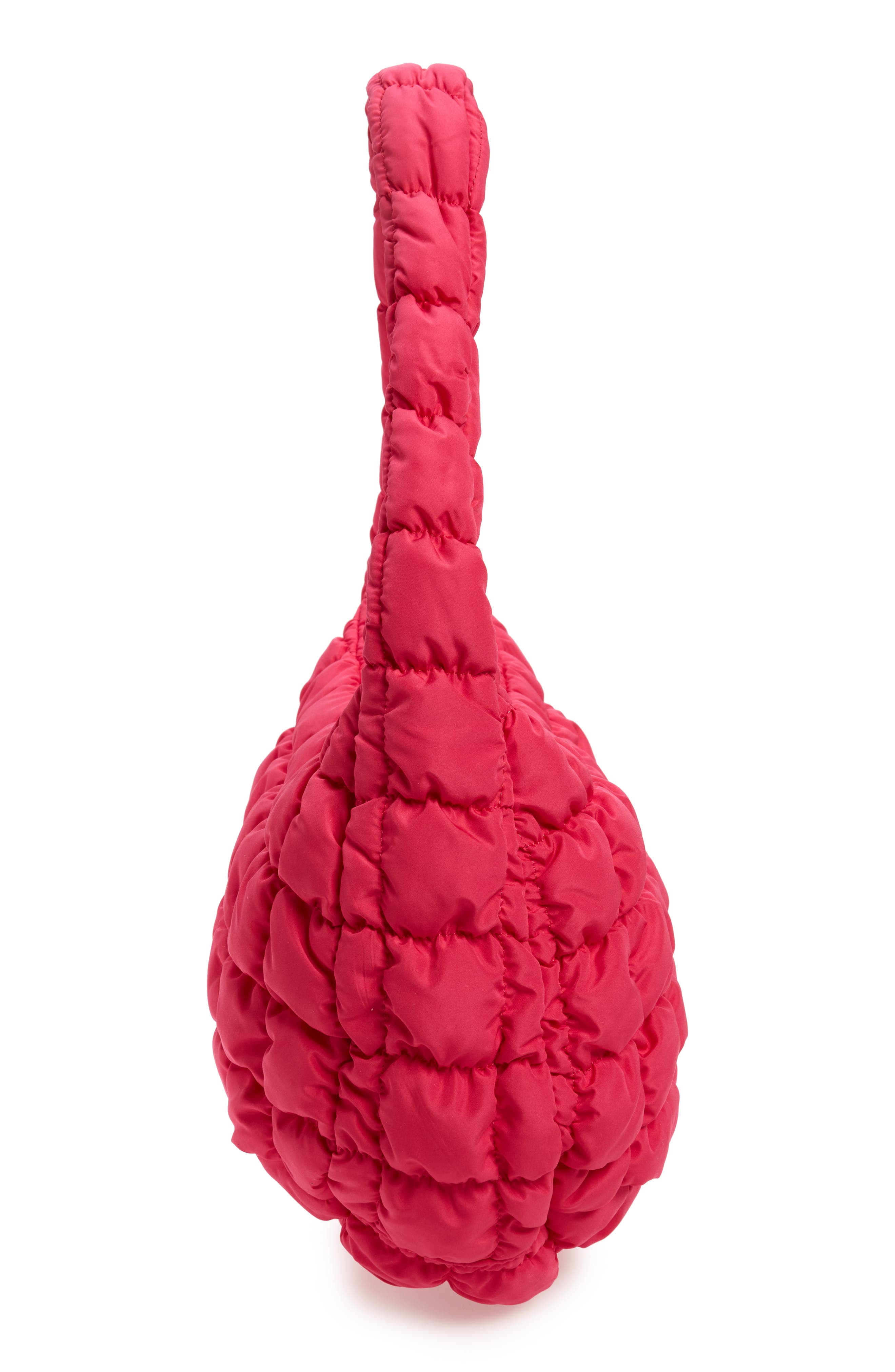 Quilted Recycled Polyester Shoulder Bag, Alternate, color, PINK