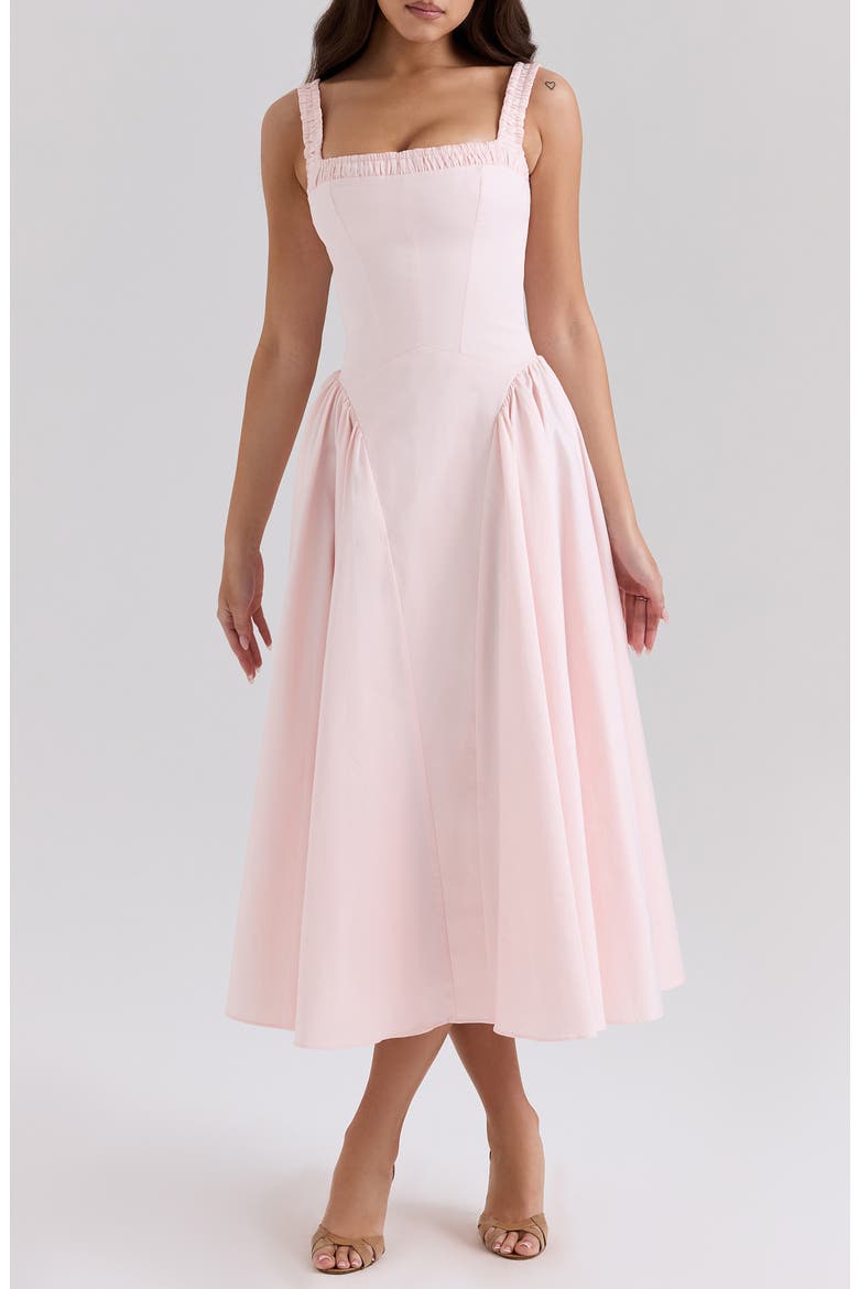 Dorothy Stretch Cotton Dress, Main, color, VEILED ROSE