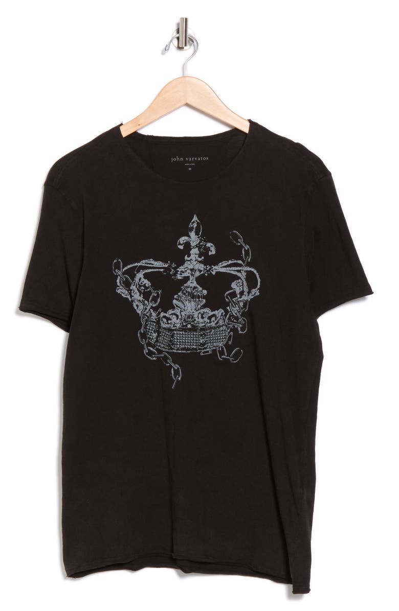 John Varvatos Broken Crown Organic Cotton Graphic T-Shirt, Alternate, color, Black