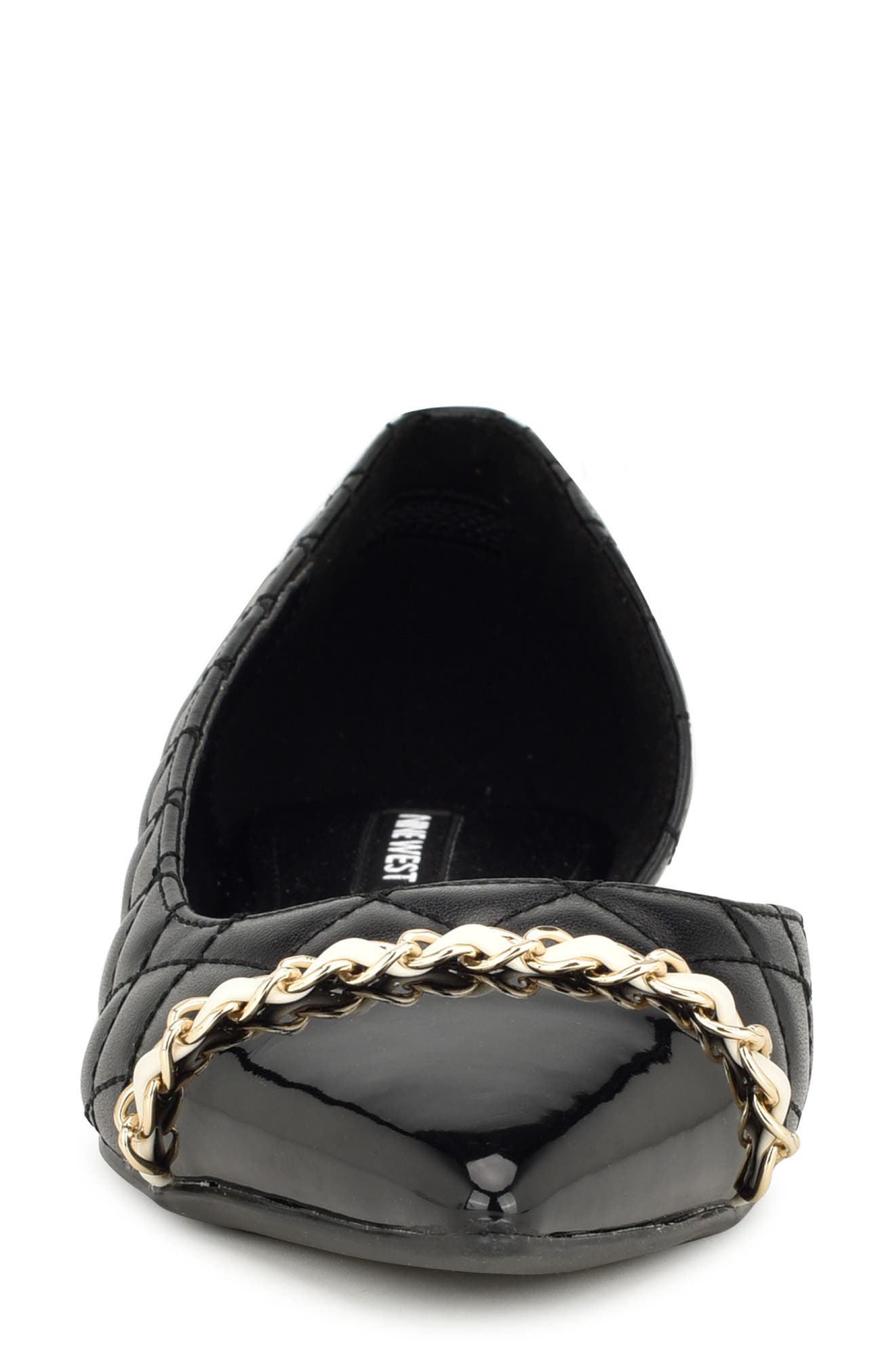 Nine West Breza Half d'Orsay Pointed Cap Toe Flat, Alternate, color, 