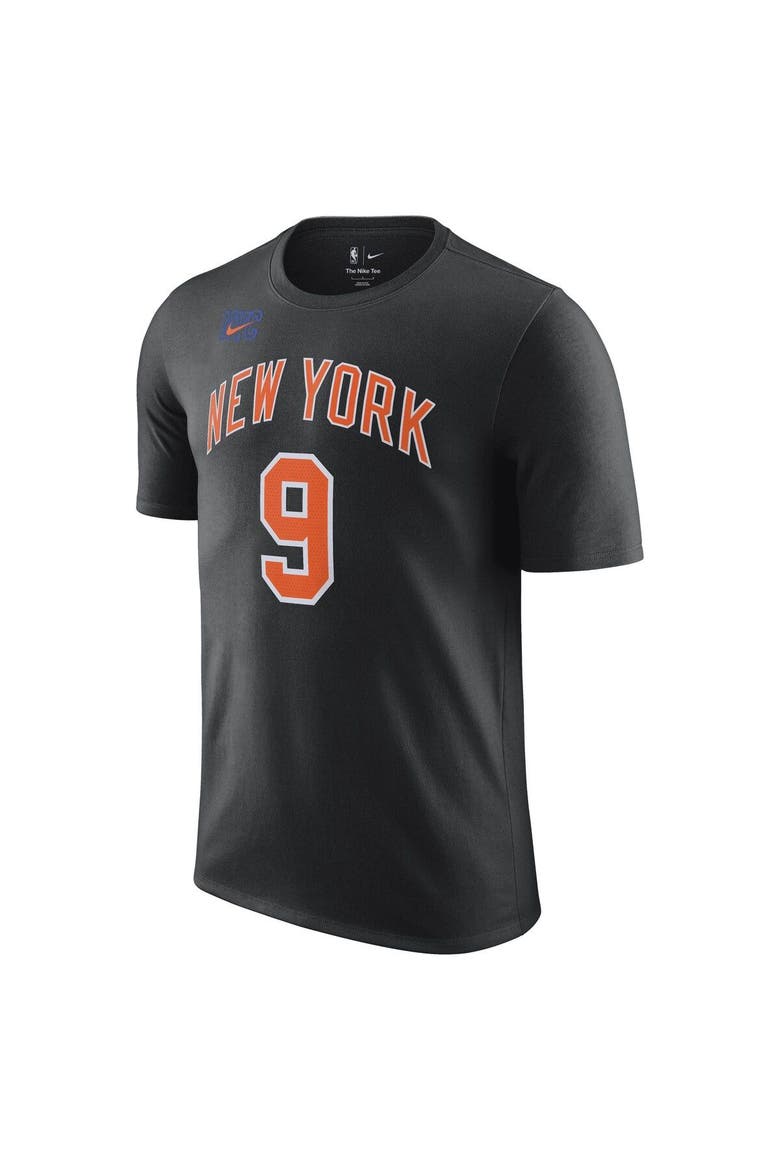 Men's Nike RJ Barrett Black New York Knicks 2022/23 City Edition Name & Number T-Shirt, Alternate, color, Black