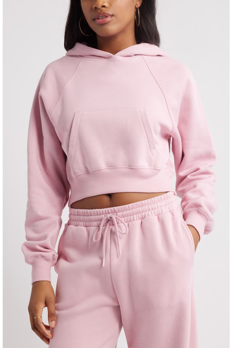 Crop Hoodie, Main, color, PINK CAMEO