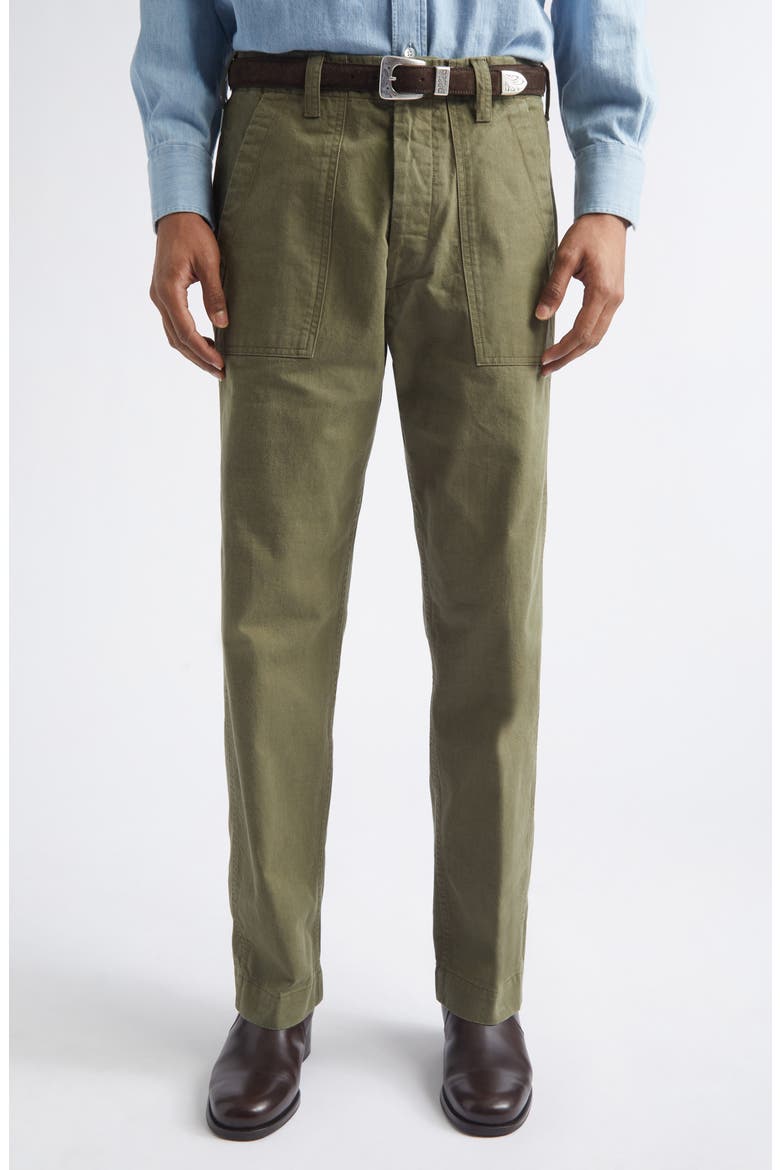 Cotton Twill Fatigue Trousers, Main, color, KHAKI