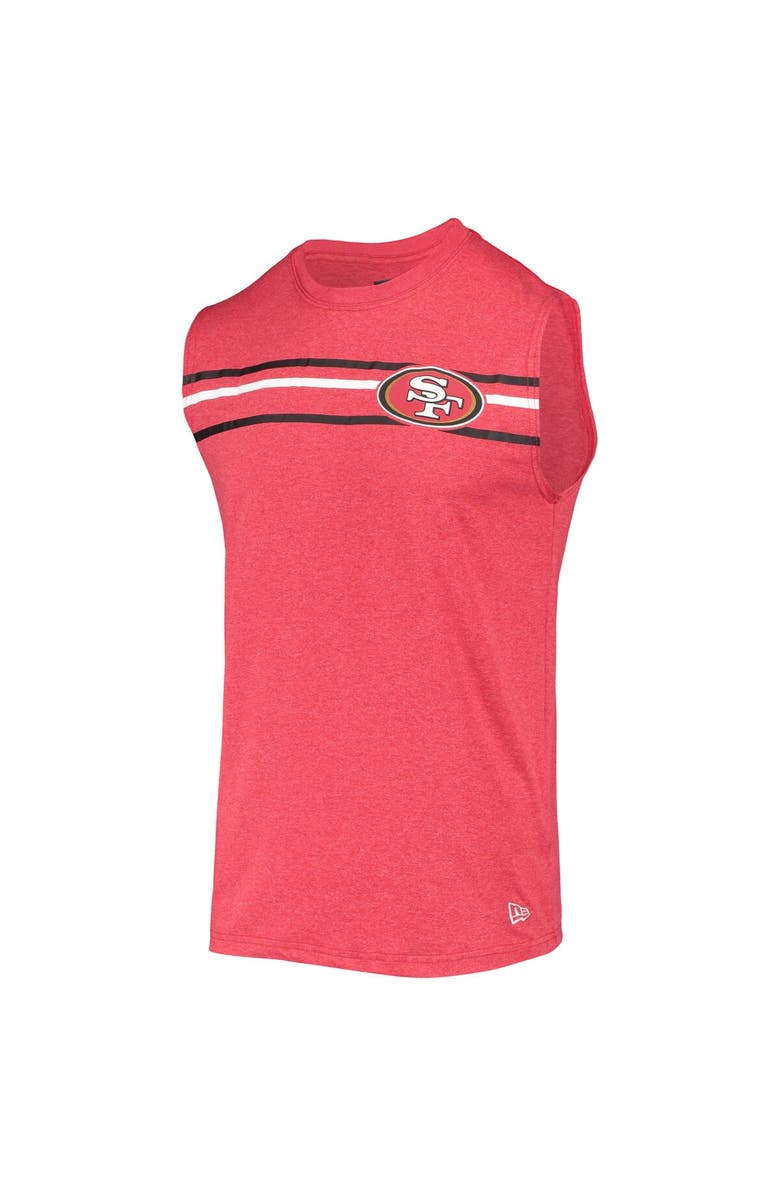 New Era Men's New Era Scarlet San Francisco 49ers Brushed Sleeveless Tank Top, Alternate, color,