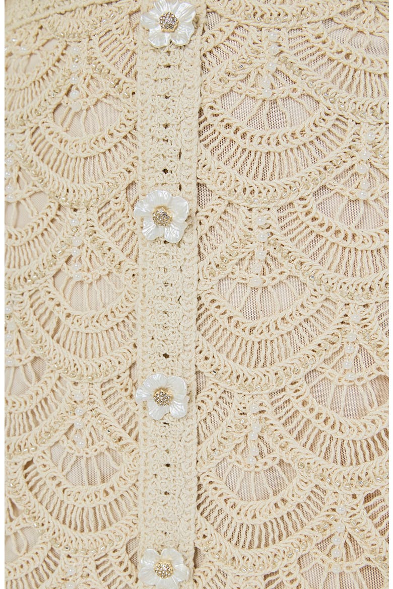 Textured Open Stitch Miniskirt, Alternate, color, NATURAL
