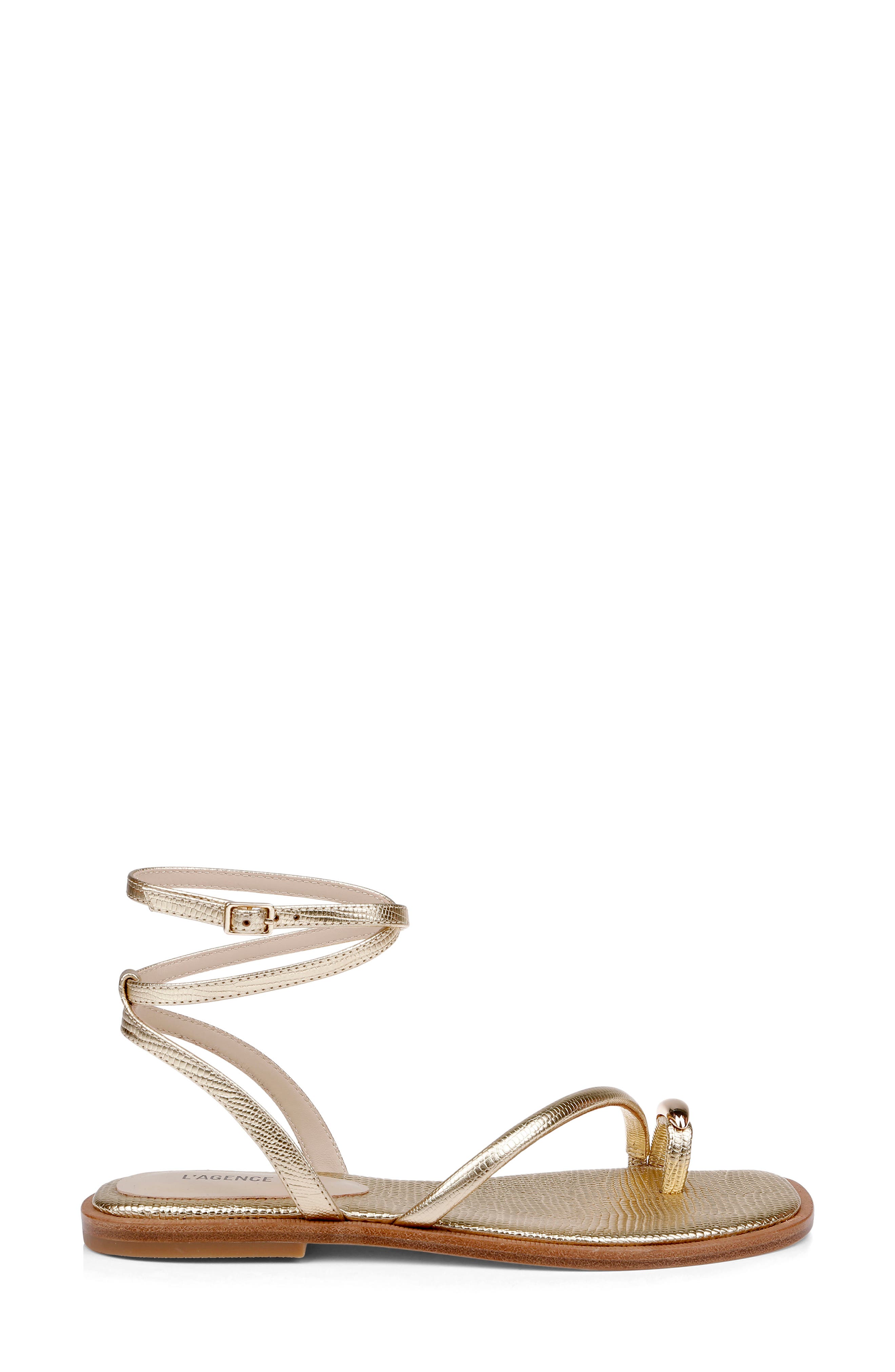 Mariana Ankle Strap Sandal, Alternate, color, GOLD LIZARD