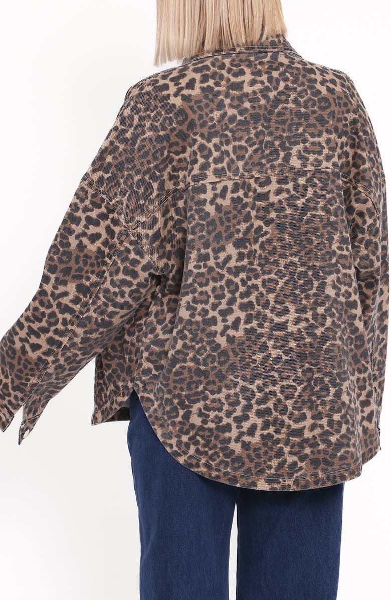 Petal & Pup Elias Leopard Print Denim Jacket, Alternate, color, Leopard