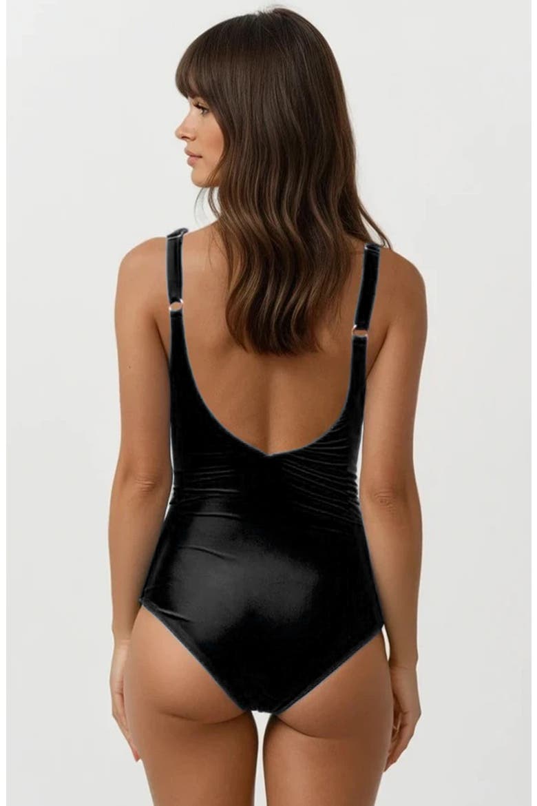 Mila One-Piece Swimsuit With Built-In Bra and Tummy Control, Alternate, color, Black