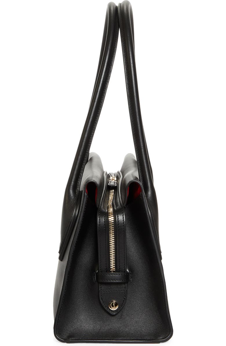 Christian Louboutin Medium Baguette Leather Shoulder Bag, Alternate, color, Black