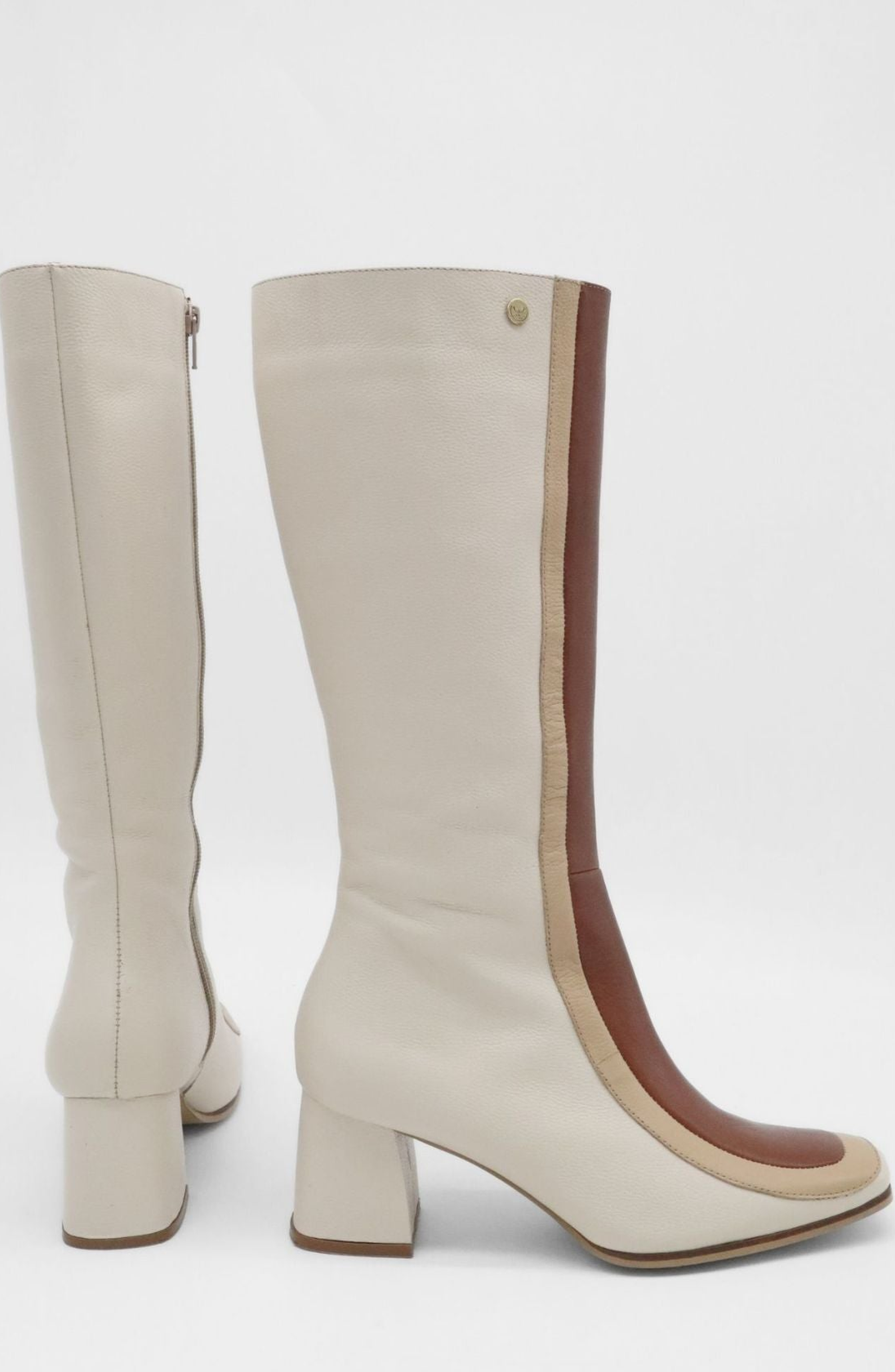 Revival Knee High Boots, Alternate, color, Off White / Tan